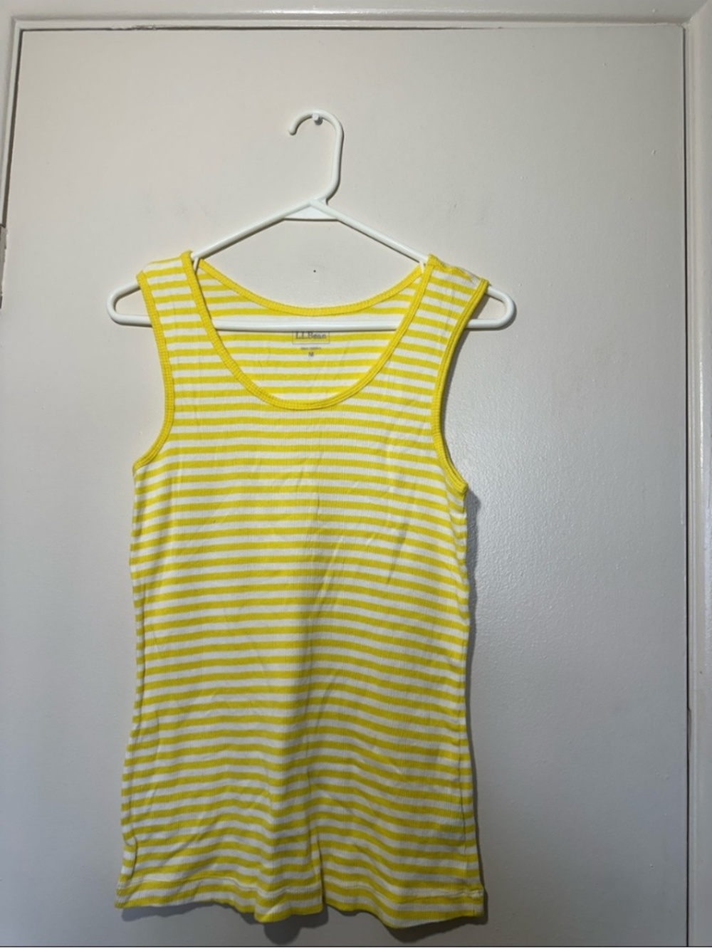 L.L. Bean Yellow and White Striped Tank